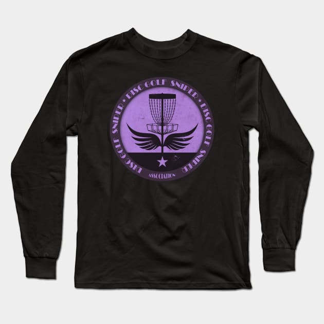 Purple Disc Golf Sniper Wings Long Sleeve T-Shirt by CTShirts